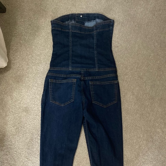 Good Time USA Jean Dark Wash Jumpsuit - Picture 3 of 5